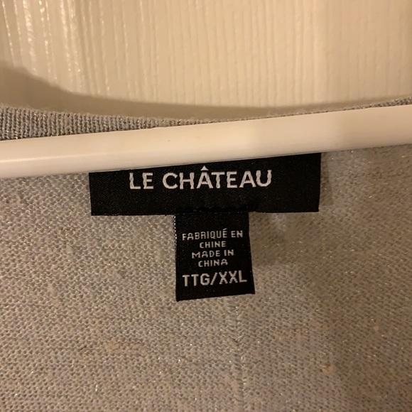 Le Chateau light grey sparkle sweater - Picture 2 of 3